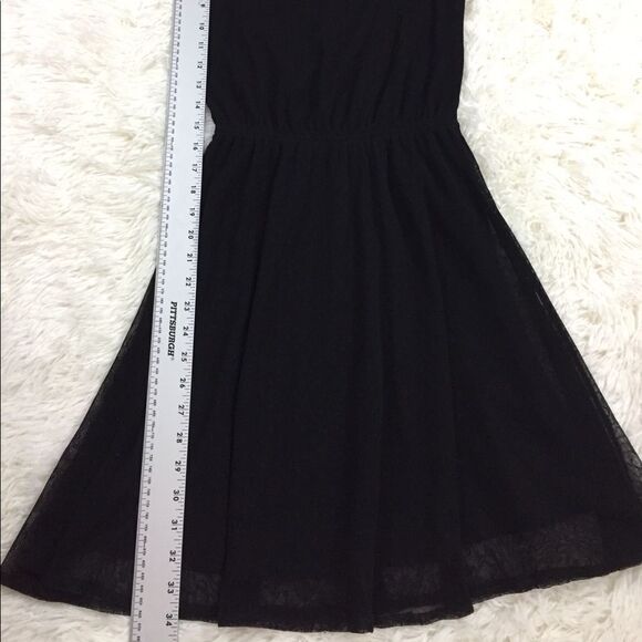 Frenchi Black Mesh Overlay Fit & Flare Dress XS - Picture 3 of 7